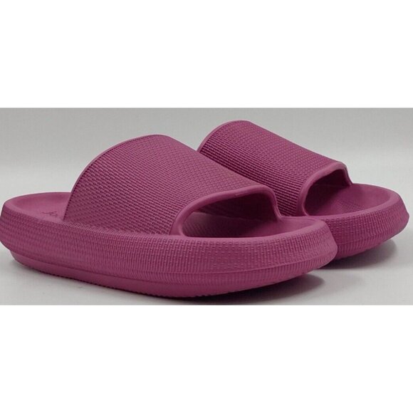 LMDO Womens Ladies Pink Marshmallow Slide On Non Slip Slippers Sandals  Sz 8.5/9 - Picture 2 of 7